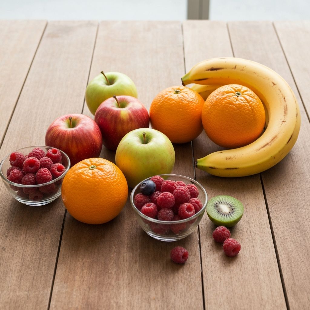 Fresh natural fruits and foods