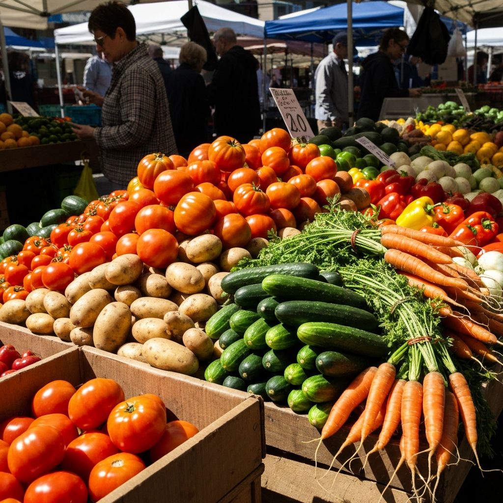 Fresh produce at market